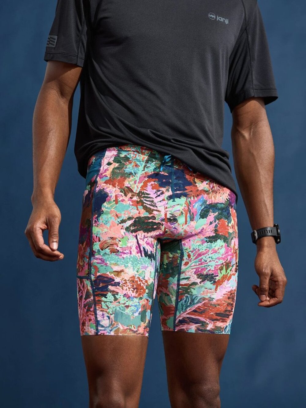 Janji M's 8" Trail Half Tight in Reverse Bay, Size Medium